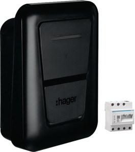 HAGER - EV Charge Witty Solar 22kW Wallbox Type 2 stikdåse MID RFID OCPP