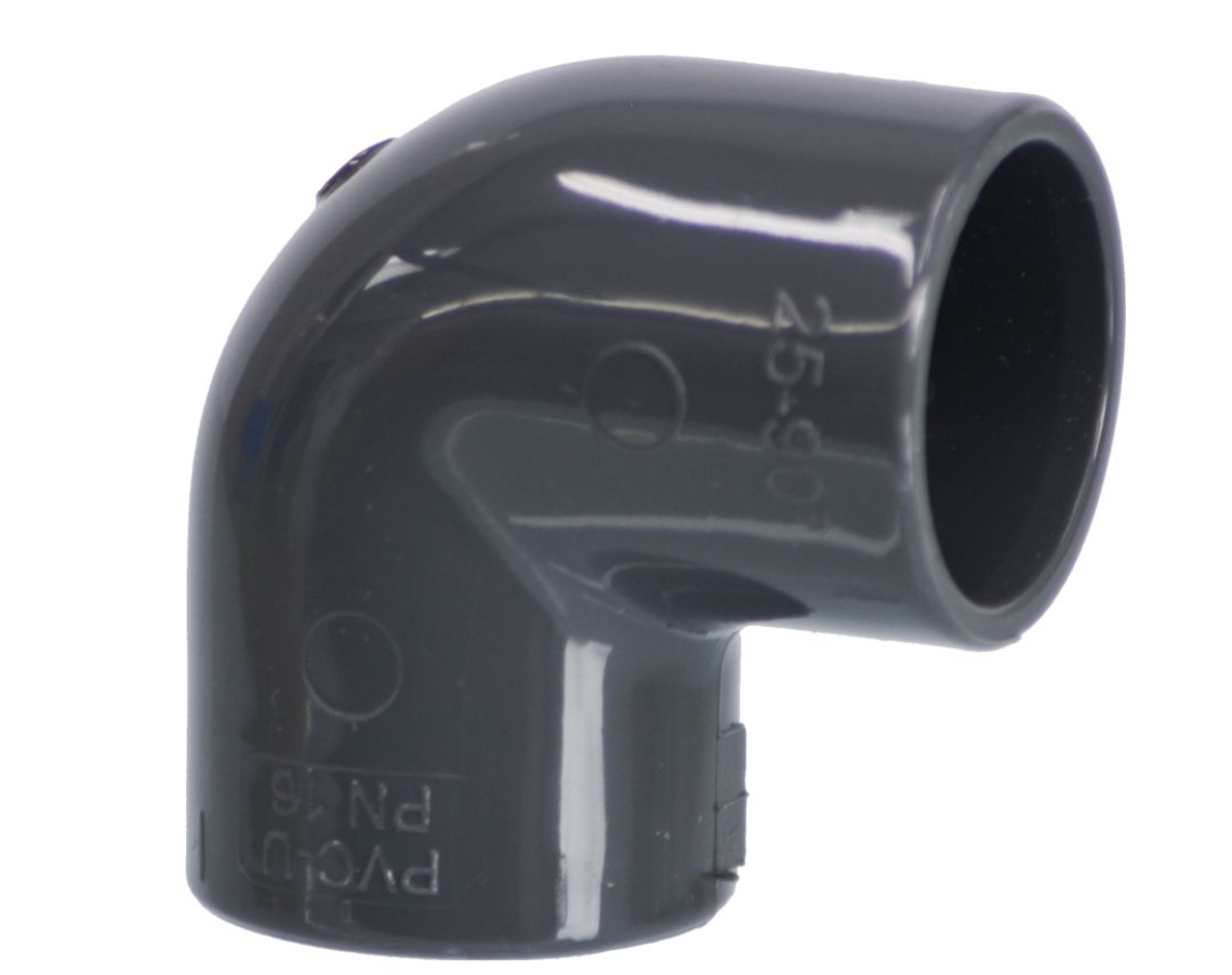 HI-PVC 90° elbow 20mm PN16