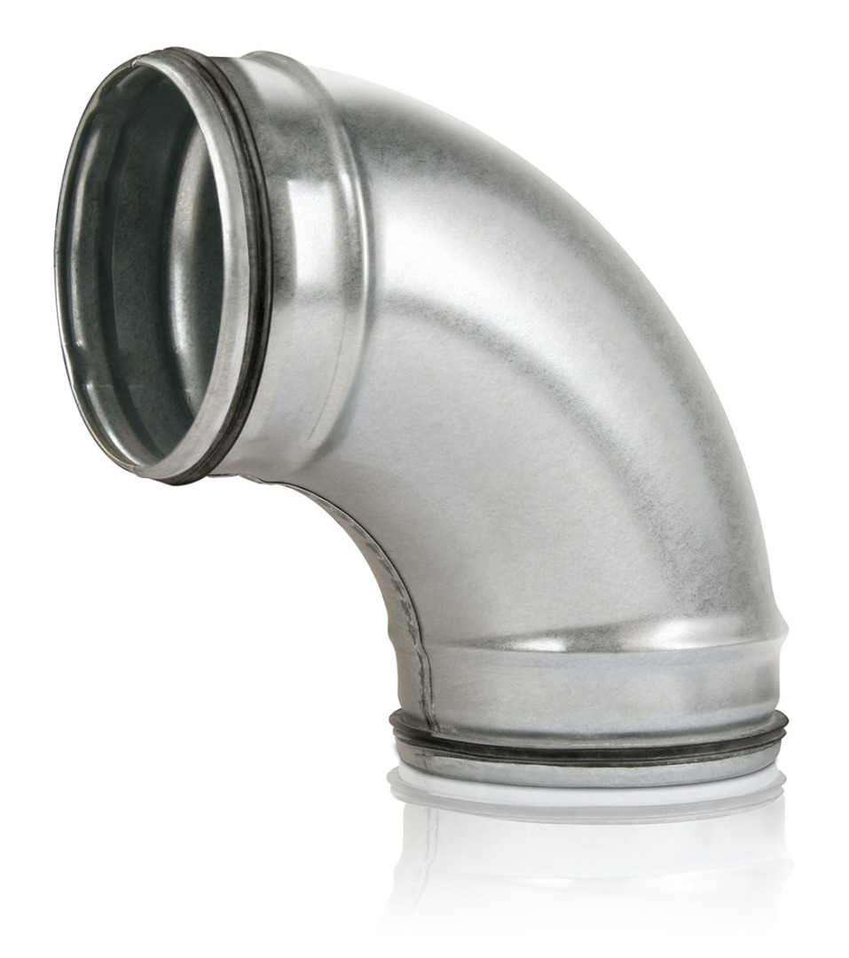 Spiral Duct Elbow Pressed DN 224 90° Galvanised