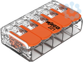 WAGO Forbindelsesklemme 221-415 COMPACT, 5-polet, 0,14–4 mm²