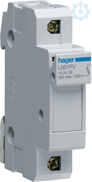 HAGER - Porte-fusible 1 pôle L501PV 1000V DC L38