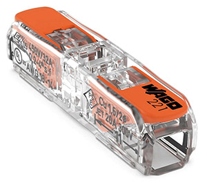 WAGO Lever Through Connector – 0.2–4 mm² Transparent/Orange