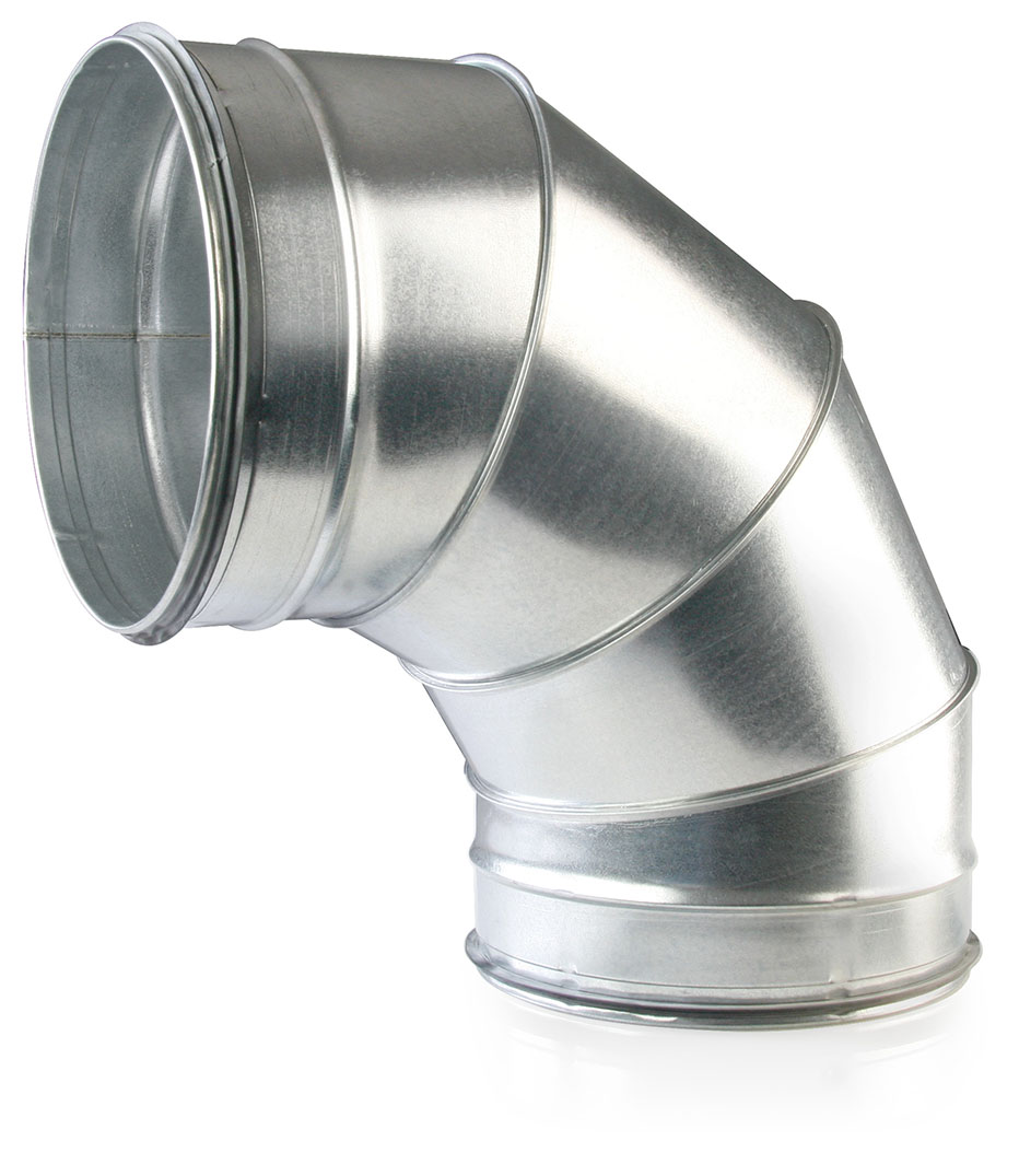 Spiral Duct Elbow Segment DN 280 90° Galvanised